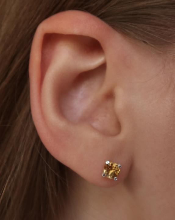 Earrings new classic mini w/ citrin